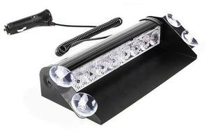 Stroboskopska opozorilna LED luč za vetrobransko steklo / Modra / 8 LED / 8x1W / DC 12V- 24V